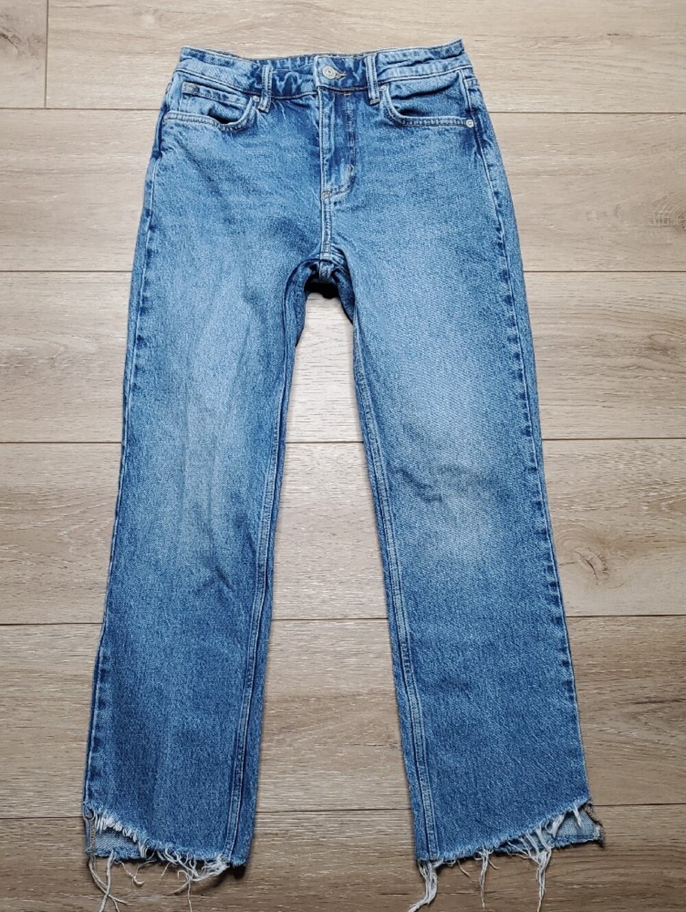 All Saints Barely Crop Step Hem High Waist Jeans Size 25